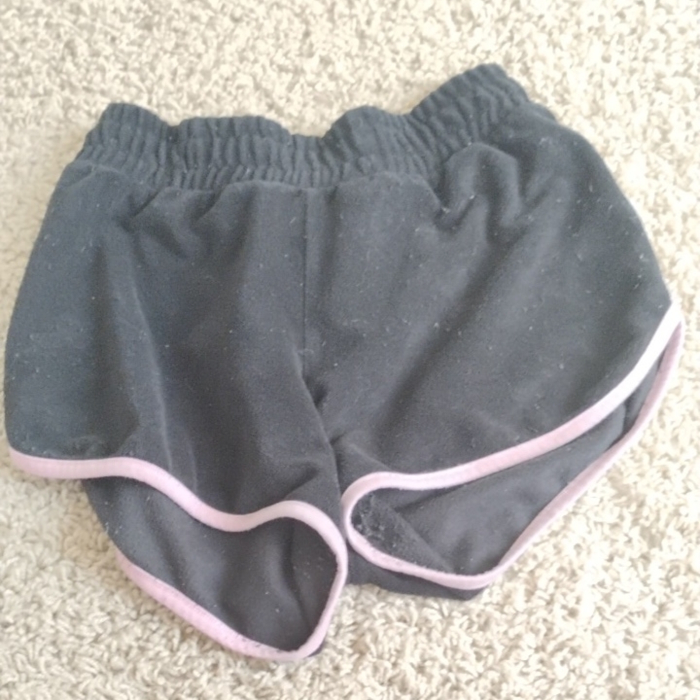 Gray Athletic Shorts with Pink Trim